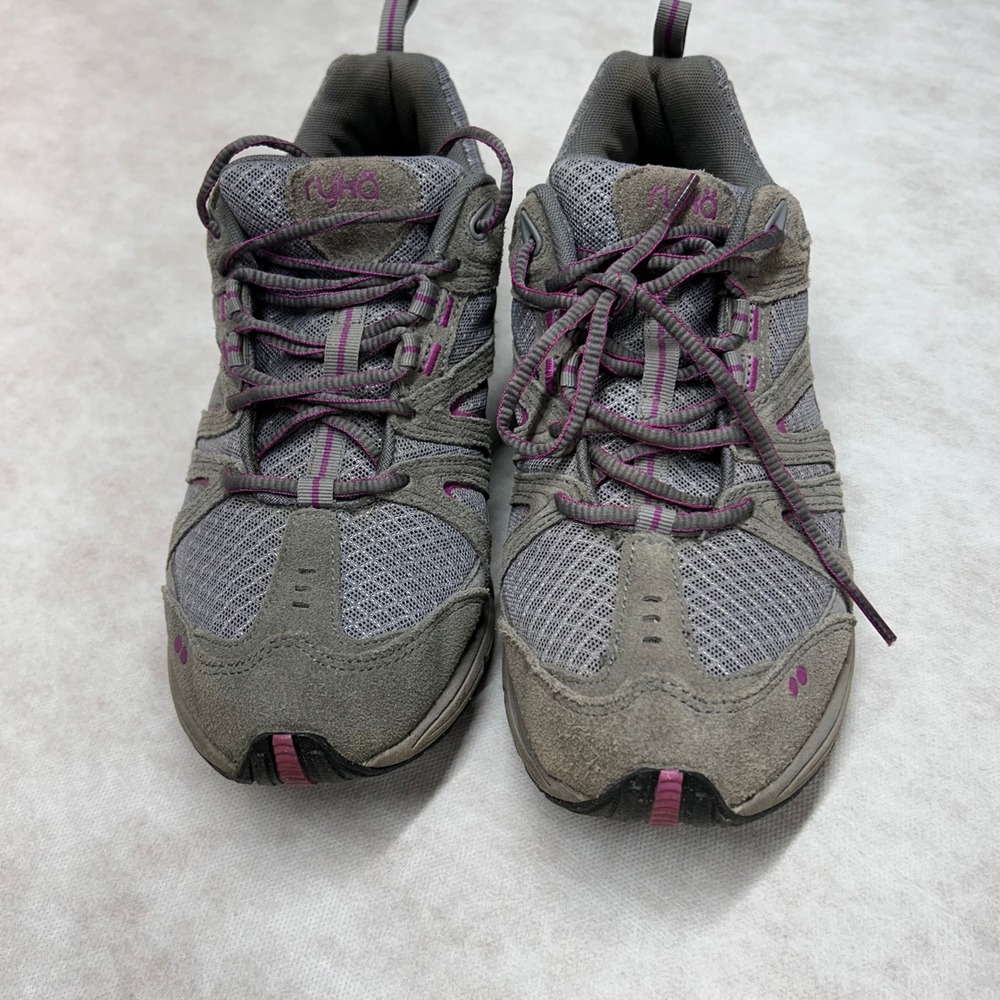 Ryka Walking Shoes Lightweight Cushioned Comfort Sneakers Gray Purple Size 8.5